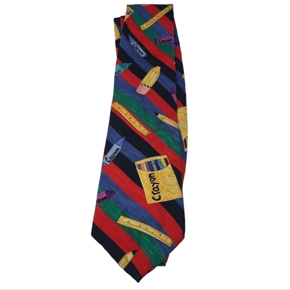 The Save the Children Collection | Multicolored Crayon Printed Novelty Tie (OS) - Picture 8 of 10